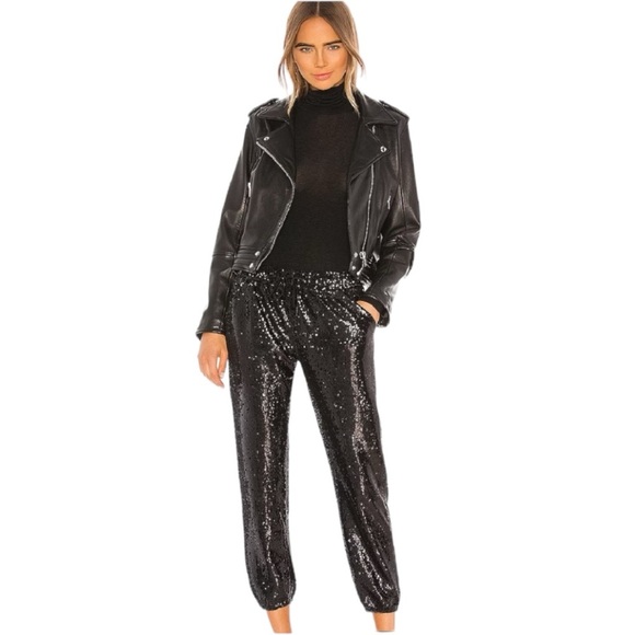 NWT David Lerner James Sequin Lounge Jogger in Black Size XS - Picture 1 of 10